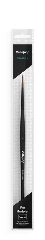 Vallejo Hobby Brushes: Pro Modeler Natural Hair Round Brush No. 3