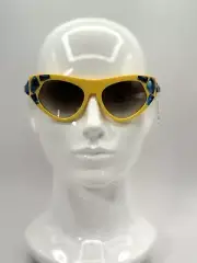 Prada Yellow SPR 21Q Crystal Cat Eye Sunglasses 56-18-140 No Original Case