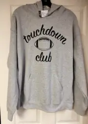 Rue21 Touchdown Club Football Hoodie Women's Size Large - Gray