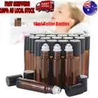 24/48x Roller Rollerball Perfume Essential Oil Roll On Ball Amber Glass Bottle