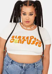 Plus Out Of My Mind Crop Tee