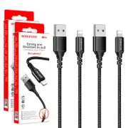 (2 Pack ) BOROFONE (BX54) 1M Genuine USB Nylon Cable Cord Charger for Apple iPhone X 8 7 6 5 5s For Apple iPhone iPad iPod