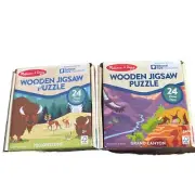 Melissa & Doug (2) Wooden Jigsaw Puzzle of Grand Canyon & Yellowstone NEW