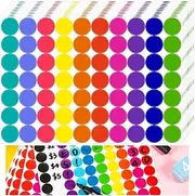 Sticky Labels Coloured Sticky Coloured Dots, 2100 Pcs Colourful Round Coding Circle Dot Labels Stickers for Price Lable,Charts Mark, Funny DIY(10 Colours)