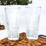 2 Libbey SQUIRE Vertical Horizontal Cut Heavy Barware 16 OZ Glass Coolers NEW