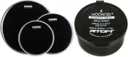 Evans Black Chrome 3-piece Tom Pack - 10/12/16 inch + RTOM MG Value Bundle