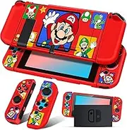 Koecya for Nintendo Switch Case Cute Cartoon Anime Design Cases Kawaii Fun Funny Fashion Soft Slim Protective Shell Cover Dockable Joycon for Kids Boys Teens Girls for Switch 2017 Red