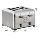 KENMORE 4-Slice Toaster 1400-W Stainless Steel, Dual Controls, Extra Wide Slots