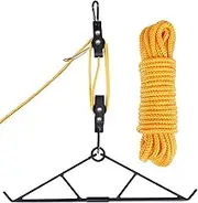 WHSSFINE Deer Hanger for Skinning, Deer Hunting Game Hoist Pulley Lift System with Gambrel, Max to 700LB for Hanging and Processing Deer Hog Goat
