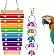 Fejapa Large Parrot Toy Bird Xylophone Toy Bird Cage Bell Accessories Music Musical Training Toy for Conure Budgie Cockatiel Cockatoos Parakeet Finch Love Birds Canary Macaws Medium Outdoor Wild Bird