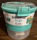 Teal Colored Sistema To Go Lunch Stack Round 965mL Food Storage Container