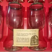 8 VTG MCM Libbey Hostess Glassware Wine Glasses SILVER Rim Platinum Elegance
