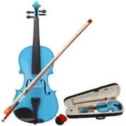 US Sky Blue Wood Fiddle Violin 4/4Full Size W/Case Bow Rosin String For Beginner
