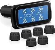 Elinz Tyre Pressure Monitoring System with 6 External Waterproof Sensors Trailer Caravan TPMS, Easy to Install, 5 Alarm Modes