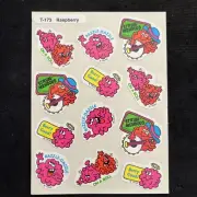 Vintage Trend Scratch & Sniff Glossy RASPBERRY Sticker Sheet