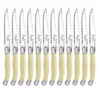 12pc Laguiole Silhouette 23.5cm Stainless Steel Steak Knife Set Cutlery Ivory