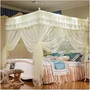 4 Corner Bed Curtains for Girls Bed Canopy Luxurious Cozy Drapes Net Mosquito Net with 3 Openings Cute Princess Bedroom Decoration (Color : Y,Size : 59 * 78inc