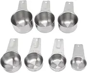 Stainless Steel Measuring Cups Set, 7Pcs Stackable Metal Measuring Cups, Multifunctional Metal Nesting Measuring Cups Set with Easy Read Markings for Cooking, Baking