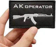 [Pinstant] AK Operator AK47 AK-47 Rifle Gun Lover Military Veteran Marines Army Tactical Second Amendment Shooting 3.25" Sew On Embroidered Patch for Clothing