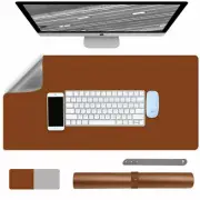 Double-Sided Desk Pad PU Leather Office Desk Mat Mouse Pad for Office Home