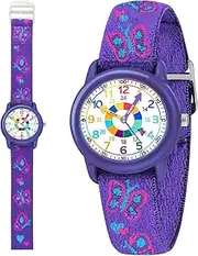 [Bomieux] Kids Watch with Elastic Fabric Strap, Waterproof Analog Watch for Kids Ages 3-12, Kids Analog Watch,Time Learning Helper, Ideal kids