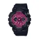 【CASIO G-SHOCK】古典光澤金屬質感雙顯時尚腕錶-酒紅色/GMA-S120RB-1A