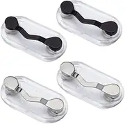 GQZ 4 Pack Magnetic Eyeglass Holder, Magnet Pin for Clothes Shirt, Reading Glasses Name Tag Badge Holder, Sunglass ID Badge for Men and Women, Silicone, No Gemstone