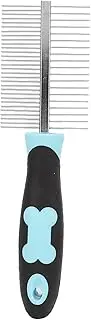 Dog Grooming Comb, Round Wide Dense Teeth Stainless Steel Cat Grooming Comb, Dog Metal Comb Double Sided Pet Comb for Dogs Cats (Blue)
