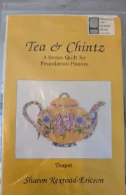 Tea & Chintz Foundation Quilt Pattern Design Teapots 39" x 45" Rexroad-Ericson