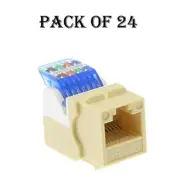 24x RJ45 Cat5E Keystone Jack Tool Less Snap-in Network LAN Ethernet 8P8C Ivory