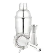 Bartender - Stainless Steel 3pc Cocktail Shaker, Jigger and Strainer Set