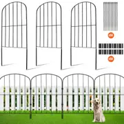 Garden Fence, No Dig Fence 61 x 33 cm Animal Barrier Fence, Underground Decorative Garden Fencing with 5.08 cm Spike Spacing, Metal Dog Fence for the Yard and Outdoor Patio, 28