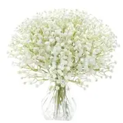 Babys Breath Artificial Flowers,30 Pcs White Gypsophila Greenery Sprays,Real