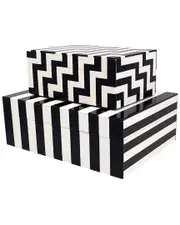 A&B Home Set of 2 Allegra Lidded Boxes
