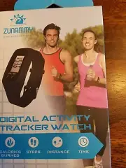 Zunammy Activity Tracker Watch ~ Black ~ Calories ~ Steps ~ Distance ~ Time