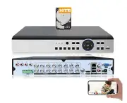 16 Channel H.265 5MP TVI AHD CVI Analog Security Camera Video Recorder 16TB HDD