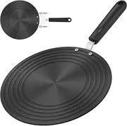 DJAPWPX Induction Adapter Double Sided Heat Diffuser With Handle - Aluminium Alloy Conduction Plate for Glass Cookware on Induction Cooktop (Small)