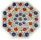 3'x3' Marble Dining Table Top Side Table Precious Inlay Interior Home Decor