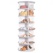VEVOR 7-Tier Rotating Shoe Rack Tower 360 Spinning Shoe Display Carousel White