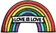 Obokata Iron On Patches, Gay Pride LGBT Rainbow Embroidered Patch, Love is Love Colorful Sew On Patch Applique DIY Accessories for Jackets, Clothes, Hats, Backbags, Clothing & Jeans.