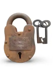 Antique Padlock Alcatraz San Francisco Death Row Lock with Keys Functional Lock