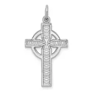 14K White Gold Celtic Cross Charm
