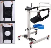 Medical Wheelchair Patient Lift for Home, Handicapped Patient Lift Aid Transfer Chair w/Toilet and Cushion, Wheelchair Lift Bedside Commode Shower Chair for Nursing Paralyzed Elderly Transport
