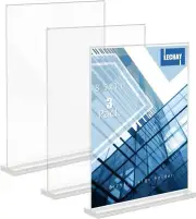 8.5 x 11 inch Clear Acrylic Sign Holder Menu Display Stand Restaurants 3 PCS