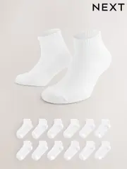 White Essential Mid Trainers Socks 12 Pack (AK5103) | $36