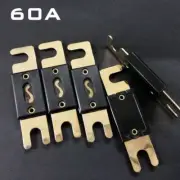 Gold Plated Flat Metal Fuse 60A 32V Slow Bolt Blade ANL Fuses For Car Audio