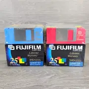 50 Fuji Fujifilm 3.5" Floppy Disks 2HD IBM Formatted Color High Density