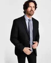 Kenneth Cole Reaction Men's Techni-Cole Suit Slim-Fit Suit Jacket,Black- 46 REG