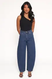 [PUP122] Rollas Gigi Barrel Jeans - Forever Blue 24 dark blue wash