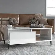Coffee Table High Gloss White 90x50x36.5 cm Modern Furniture Living Room Decor